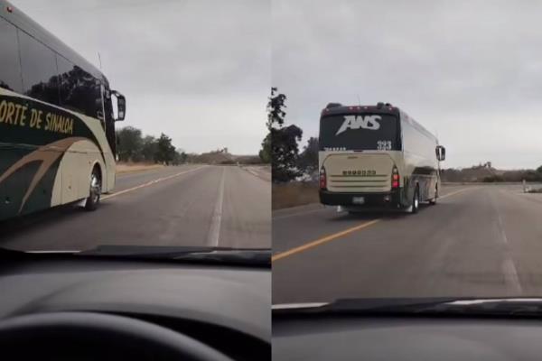 Pese accidentes, autobús Norte de Sinaloa circula a más de 120 kilómetros por hora | VIDEO