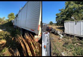 Vuelca de tráiler en la Maxipista Mazatlán-Culiacán y deja dos heridos