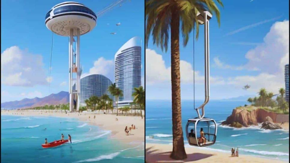 Así lucirá el teleférico de Mazatlán en el año 2050, según la Inteligencia Artificial | FOTOS