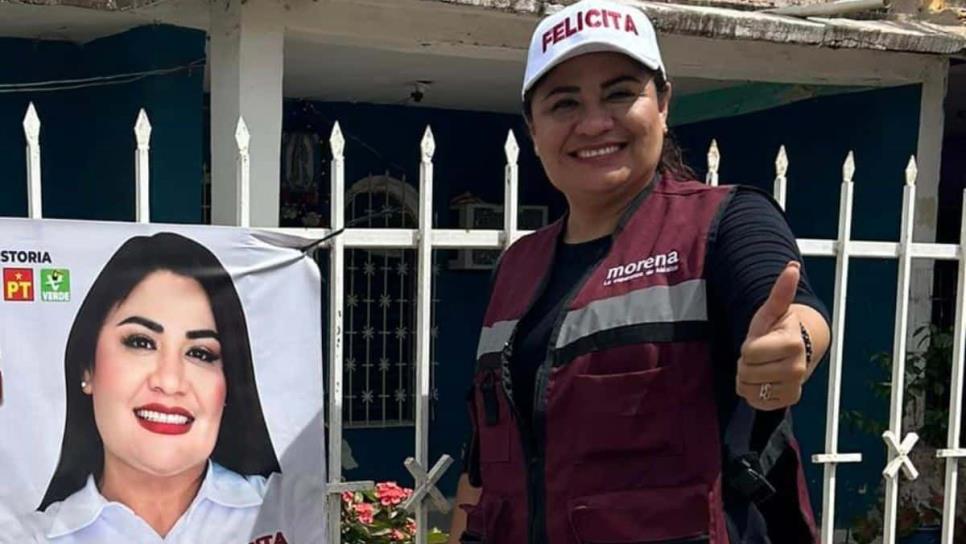 Felicita Pompa se pone a vender agua de coco en plena campaña 