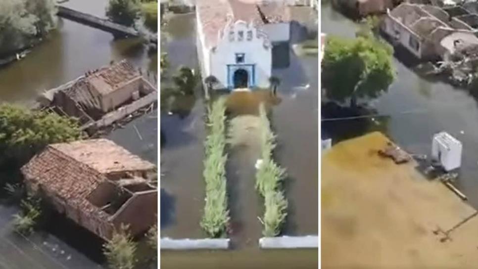 Presa Santa María se llena poco a poco, así se miran los pueblos abandonados en su embalse | VIDEO