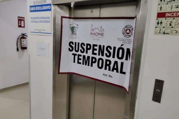 Clausuran elevador tras accidente en clínica privada de Los Mochis