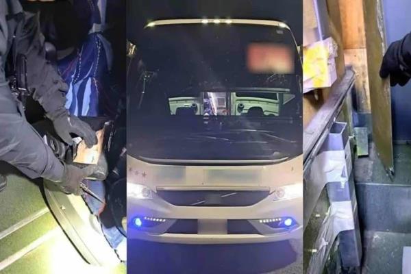 Aseguran 180 mil pastillas de fentanilo en un autobús de pasajeros en Estación Luis, Sonora