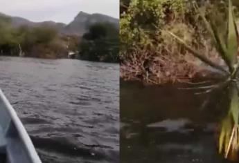 Así se inunda el viejo Santa María al llenarse el vaso de la presa en el sur de Sinaloa | VIDEO