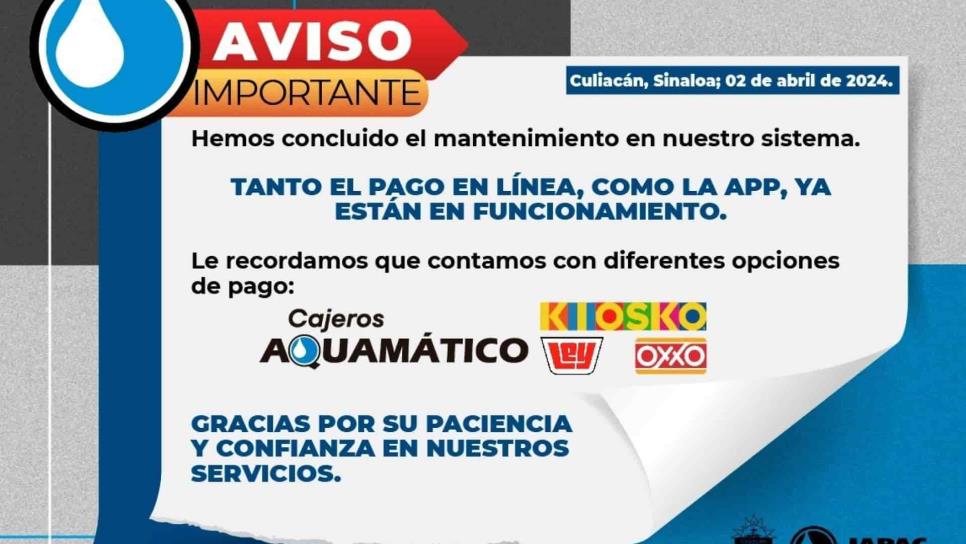 Servicio de agua ya puede ser pagado en línea, JAPAC reabre sitio web y app
