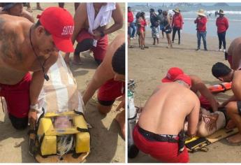 Rescatan a cuatro personas de morir ahogadas en playas de Mazatlán