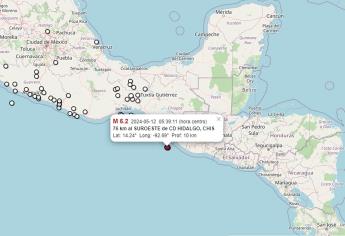 Sismo de magnitud 6.2 despierta a Chiapas, México
