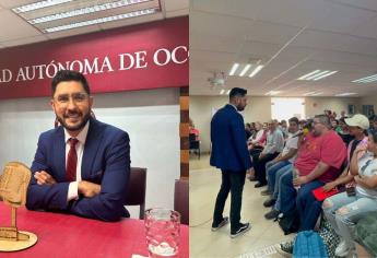 José Rodríguez regresa a casa; imparte conferencia a estudiantes de la UAdeO en Los Mochis