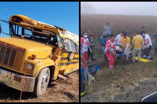 Vuelca camión de jornaleros en Navolato; reportan al menos 18 heridos