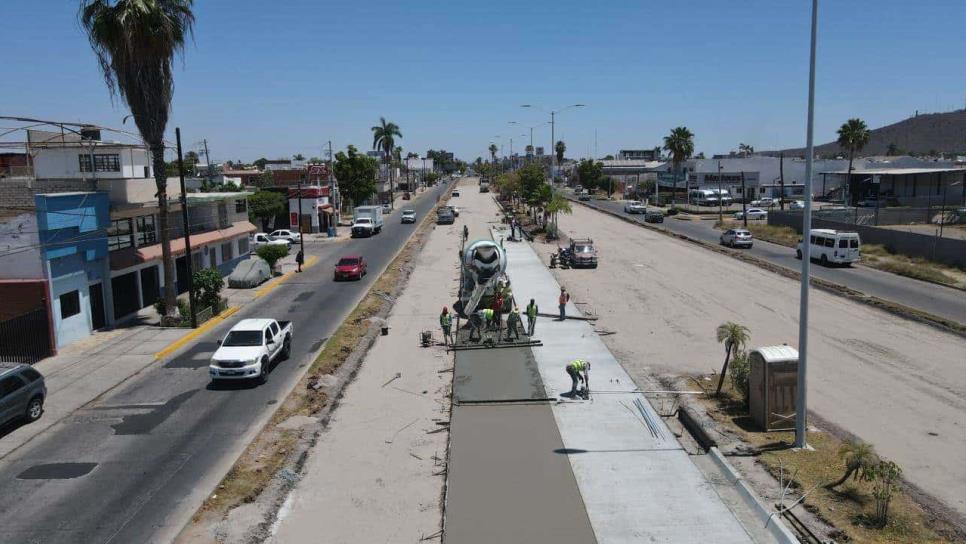 Avanza 40 % rehabilitación del bulevar López Mateos en Los Mochis 