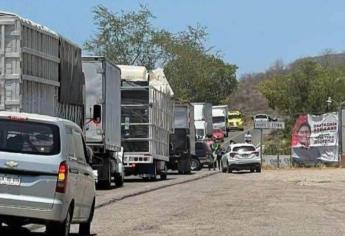 Pobladores cierran la México 15 en Elota; exigen sofocar el incendio en la sierra