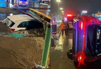 Caen 10 vehículos a canales de Mazatlán durante las lluvias de la Tormenta Alberto