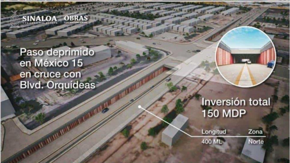 Paso deprimido México 15 de Culiacán estará listo en enero del 2025: Gobernador