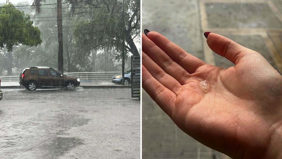 Granizada en Culiacán; super célula de rápida formación genera fuertes lluvias la tarde de este viernes