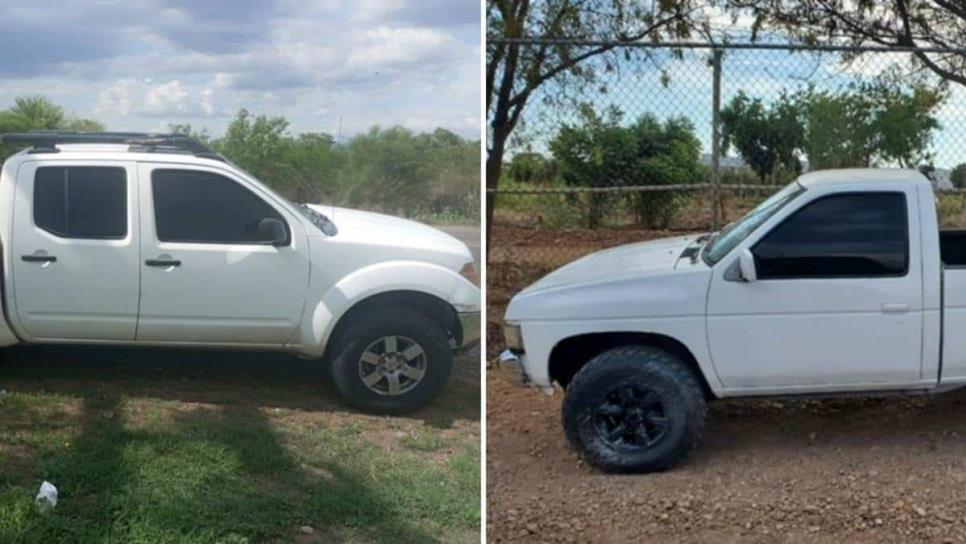 Policías recuperan dos camionetas al sur de Culiacán