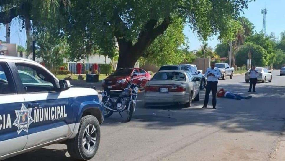 Choque en Callejones de Guasavito deja a motociclista severamente lesionado