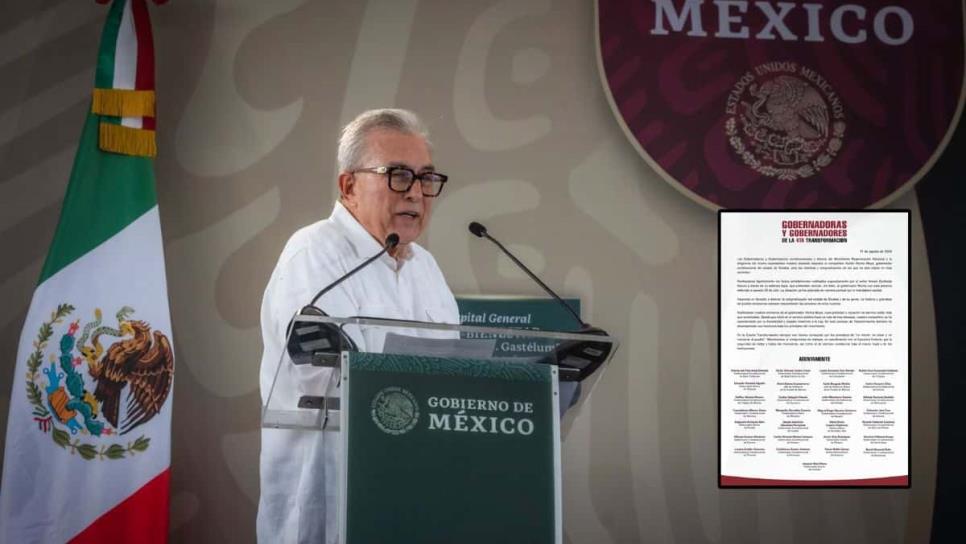 Gobernadores de Morena respaldan a Rocha Moya tras declaración de «El Mayo» Zambada