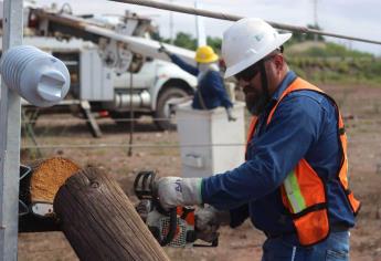 CFE restaura el 71% del suministro eléctrico tras fuertes lluvias en Sinaloa y Sonora 