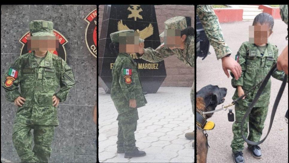 La pequeña Melani Tristán fue militar por un día, así recorrió la 9na Zona en Culiacán