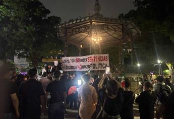 Jueces y magistrados marchan en contra de la Reforma al Poder Judicial, en Culiacán