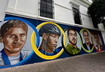 Inauguran Mural Olímpico en Culiacán; los seis rostros de los deportistas sinaloenses fueron pintados 