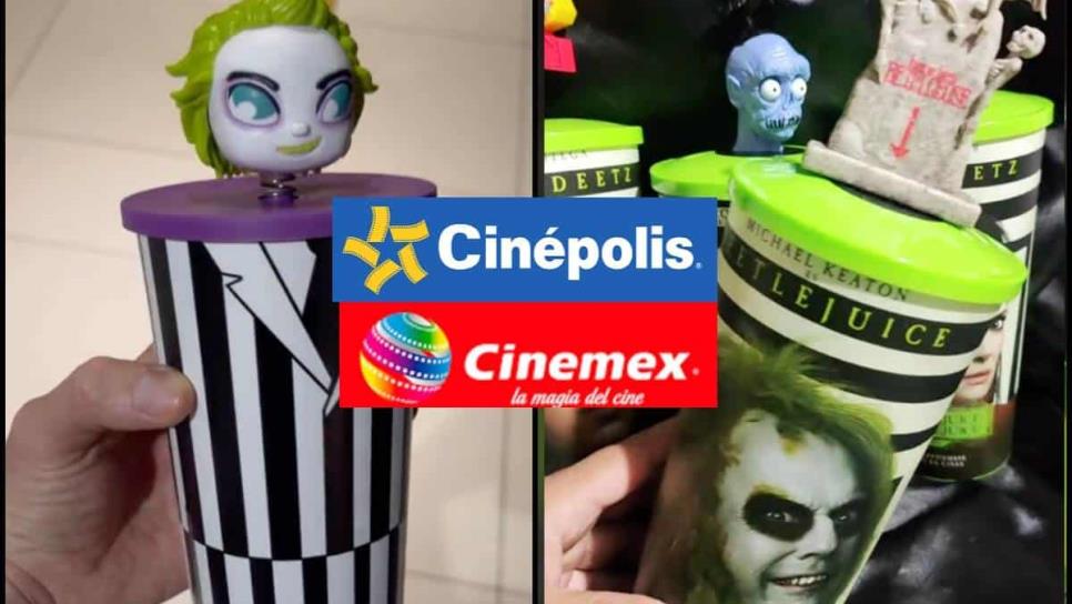 Vaso de Beetlejuice 2 en Cinépolis y Cinemex ¿Cuál es mejor? 