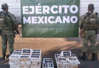 Ejército Mexicano decomisa más de 450 kg de cocaína en agosto en Sinaloa