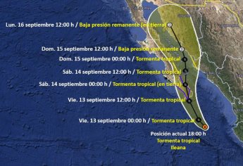 Ileana se ubica frente a las costas de Jalisco