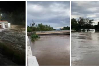 Río Sinaloa se desborda y pone en alerta a Sinaloa de Leyva y Guasave | VIDEO