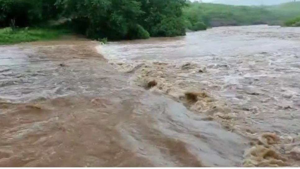 Se desborda Río Sinaloa en zonas bajas de Guasave