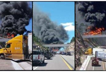 Se incendia tráiler en la carretera Mazatlán-Durango