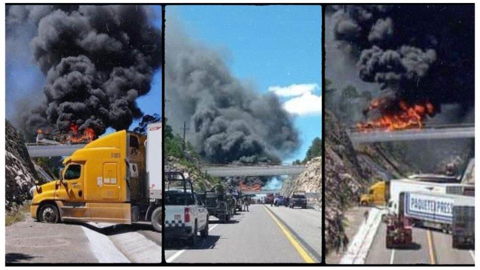 Se incendia tráiler en la carretera Mazatlán-Durango