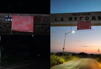 Grupo delictivo coloca mantas en Guamúchil, Angostura y Mocorito