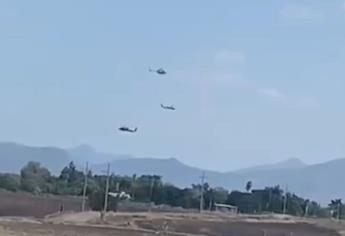 Fuerte movilización militar al sur de Mocorito, tres helicópteros surcaron la región del Évora