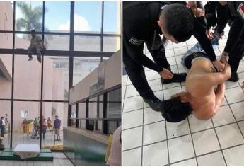 Detienen a sujeto por alterar el orden y amenazar con arrojarse de ventanal en IMSS Los Mochis