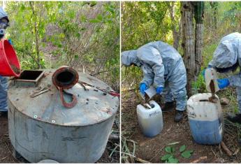 Militares aseguran laboratorio donde hacían droga sintética en Navolato