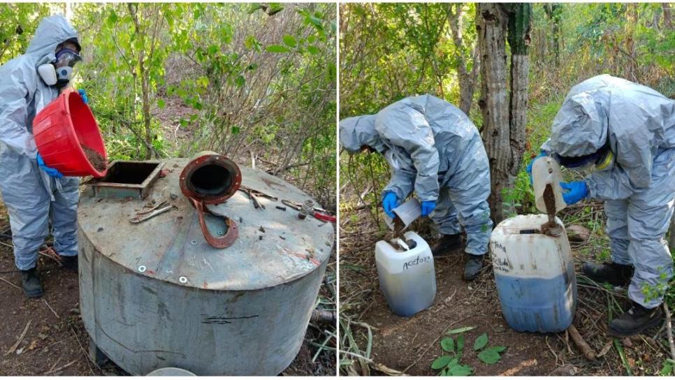 Militares aseguran laboratorio donde hacían droga sintética en Navolato