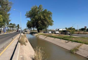 Así lucen los canales que atraviesan Los Mochis, rebosantes de agua