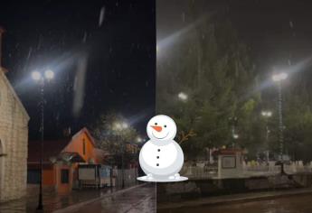 Así llegó la nieve a Creel, Chihuahua; todo un espectáculo invernal