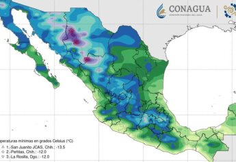 Frente frío número 14 ocasionará lluvias fuertes en distintos estados de México