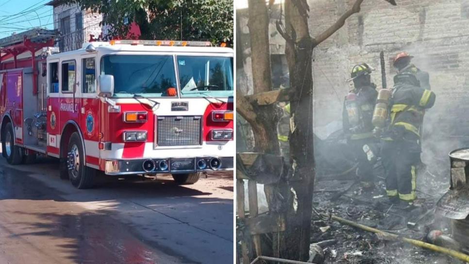 Dos incendios en Mazatlán; bomberos sofocan el fuego en la Flores Magón y en la Renato Vega