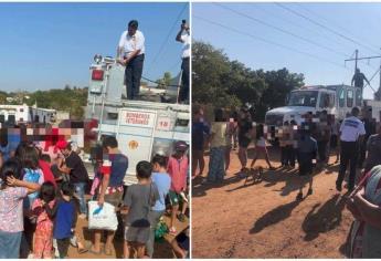 Llevan Bomberos Veteranos una alegre posada a niños y niñas de invasión en Mazatlán