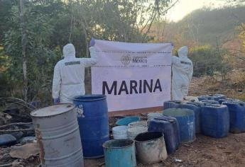 La Marina asegura narcolaboratorio en la sierra de Cósala