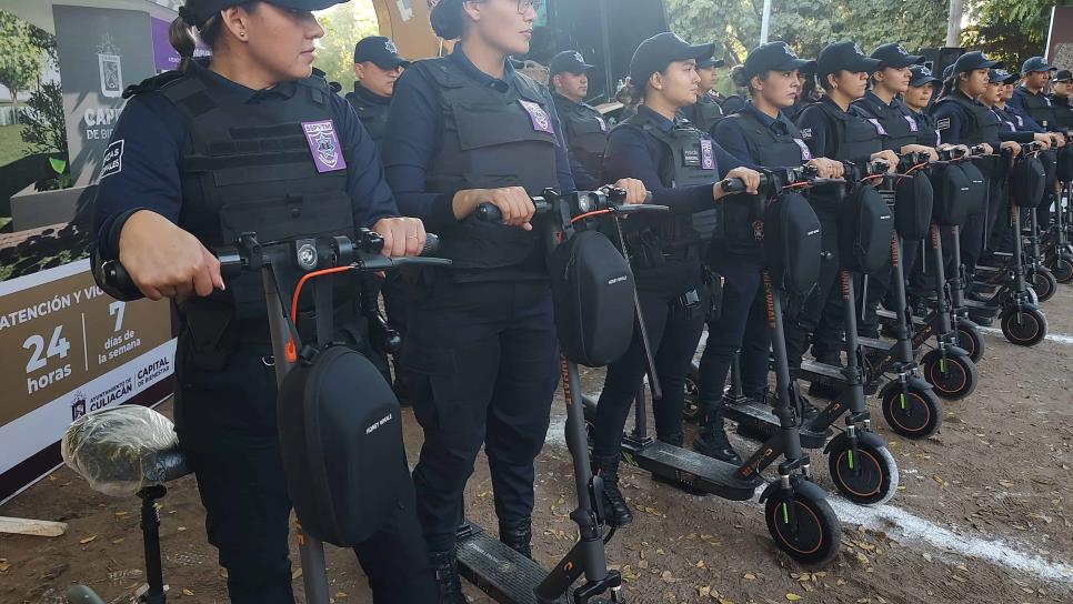 Con 30 policías en scooters eléctricos, ponen en marcha el programa Red Púrpura en Culiacán