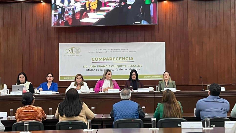 Sinaloa es el 2° estado con más Centros de Justicia para las mujeres, destaca Ana Chiquete en comparecencia