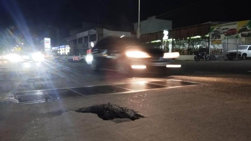 Ciudadanos de Los Mochis denuncian brote de socavones