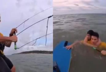 Kitesurfista olímpico salva a mujer que se ahogaba en el mar | VIDEO