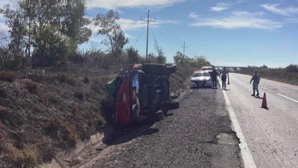 Mujer embarazada y tres niños resultaron lesionados en volcadura por autopista Mazatlán-Culiacán