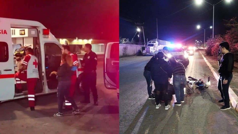 Tres lesionados en accidentes en Guasave; a uno se le atravesó un perro, la otra es una joven y su bebé