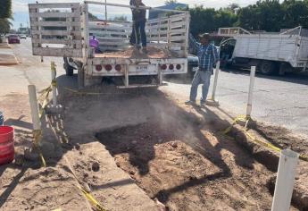 Arranca programa de bacheo con concreto en Ahome para combatir puntos críticos